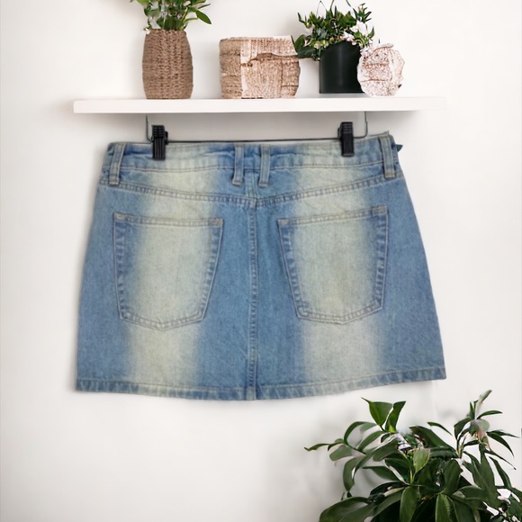 Wild Fable 2 Tone Denim Skirt Size 10 - Picture 7 of 9